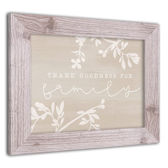 Thank Goodness for Family 11" x 14" Western White Framed Print